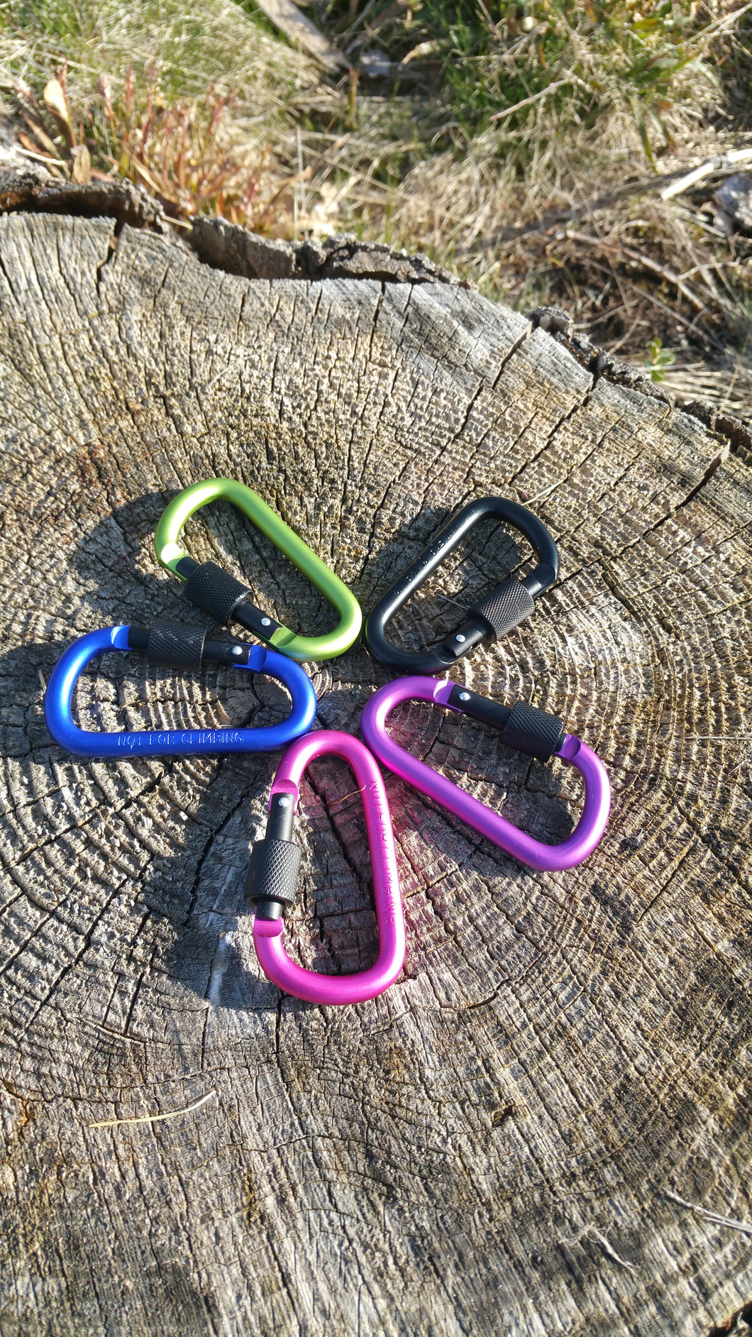 NYHET! 5x  Store karabinkroker med skrulås til friluftsliv